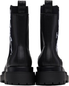 Versace Jeans Couture Black Signature Logo Drew Chelsea Boots