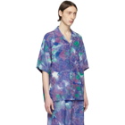 Marni Blue Tie-Dye Jacquard Shirt