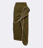 Adriana Degreas Ruffled cotton-blend midi skirt