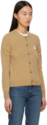COMME des GARÇONS PLAY Tan Heart Patch Cardigan