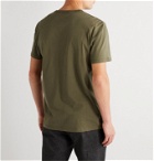 Maison Kitsuné - Logo-Appliquéd Cotton-Jersey T-Shirt - Green