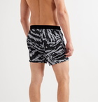 TOM FORD - Velvet-Trimmed Zebra-Print Stretch-Silk Satin Boxer Shorts - Gray