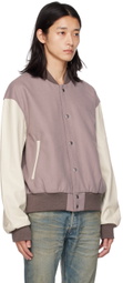 John Elliott Purple Varsity Bomber Jacket