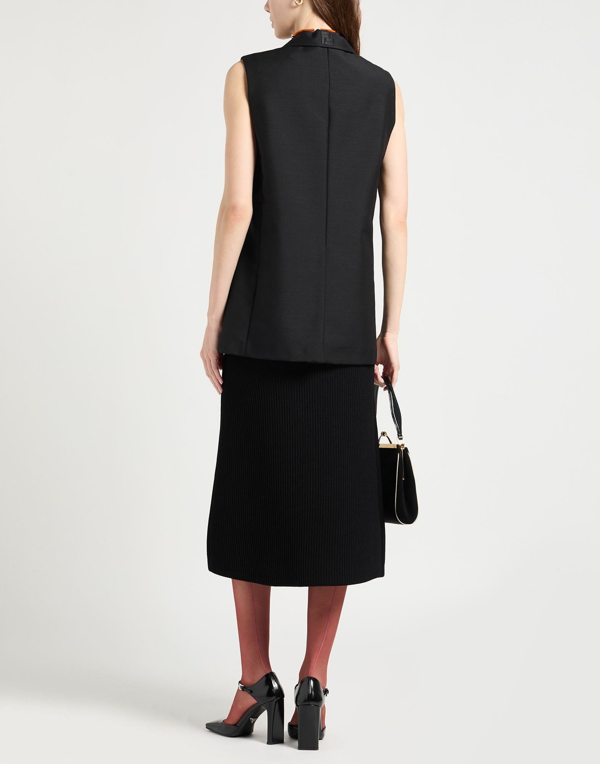 Fendi Womens Tailored Vest in Black