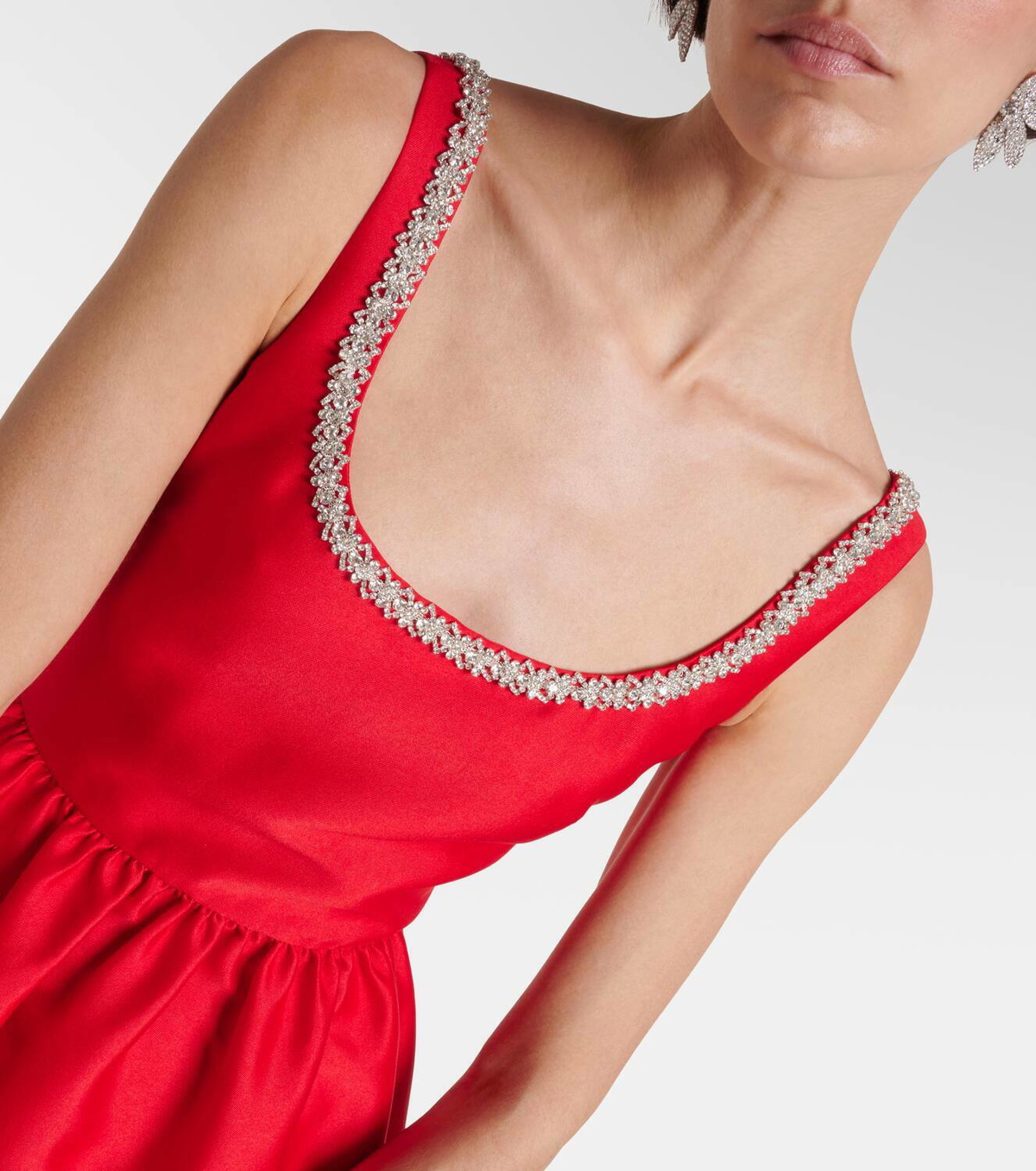 Self-Portrait Crystal-embellished taffeta midi dress Self-Portrait