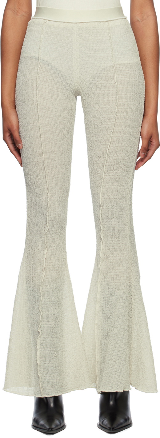 Yuzefi Off-White Flared Trousers