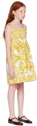 Dolce&Gabbana Kids White & Yellow Majolica Print Dress