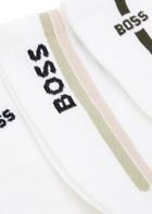 Boss Logo-intarsia Cotton-blend Socks set of Three White