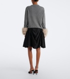 Jacques Wei Embellished ruched satin miniskirt
