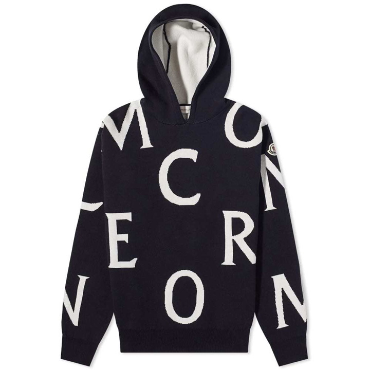 Photo: Moncler Logo Intarsia Knitted Hoody