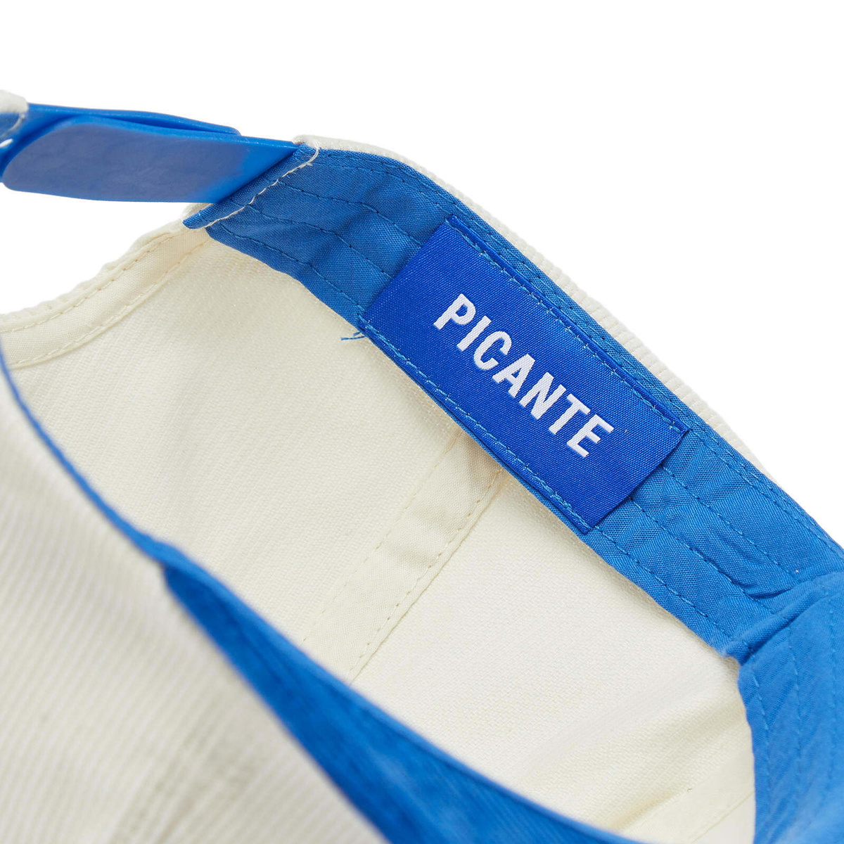 END. x PICANTE Cord Crew Cap in Ivory/Royal Blue 