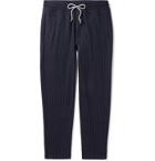 Brunello Cucinelli - Pinstriped Cashmere and Cotton-Blend Sweatpants - Blue