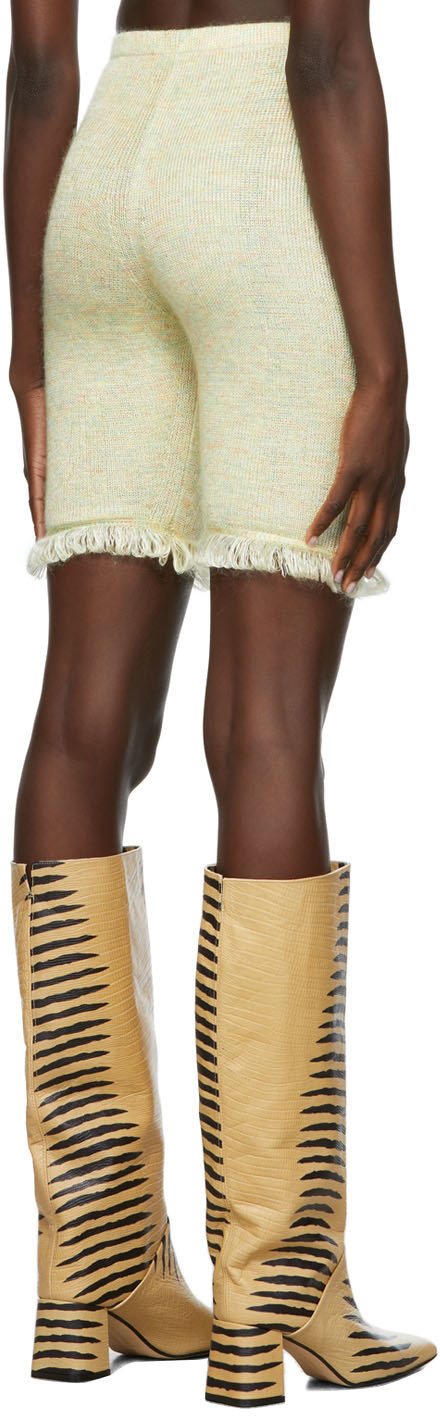 Gauntlett Cheng SSENSE Exclusive Yellow Knit Bubble Fringe Shorts