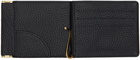 meanswhile Black Leather Money Clip Wallet