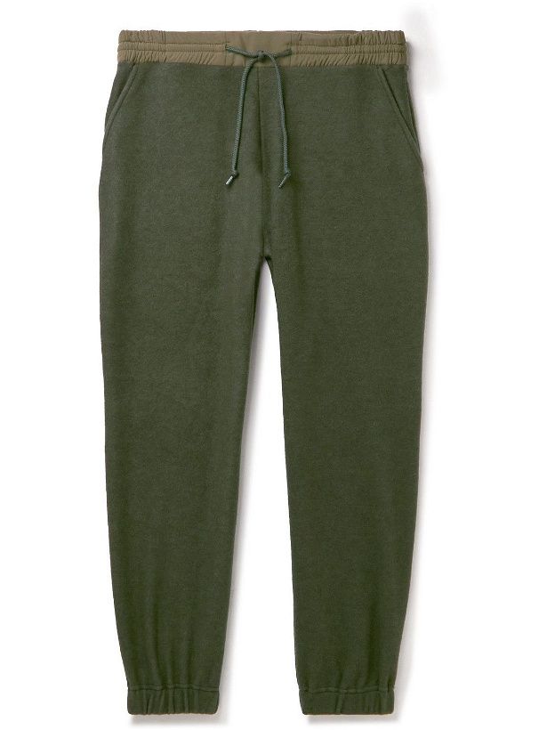 Photo: WTAPS - Tapered Shell and Mesh-Trimmed Fleece Sweatpants - Green