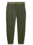 WTAPS - Tapered Shell and Mesh-Trimmed Fleece Sweatpants - Green