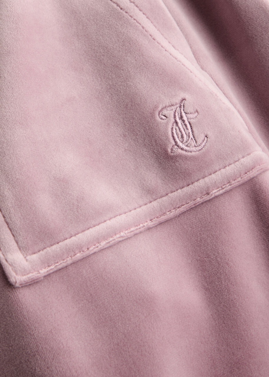 Juicy Couture Del Ray Logo-embroidered Velour Sweatpants Light Pink
