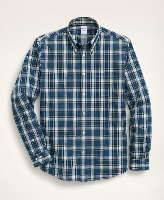 Photo: Brooks Brothers Men's Friday Shirt, Poplin Tartan | White