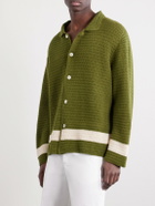 BODE - Marsh Striped Crocheted Cotton Shirt - Green