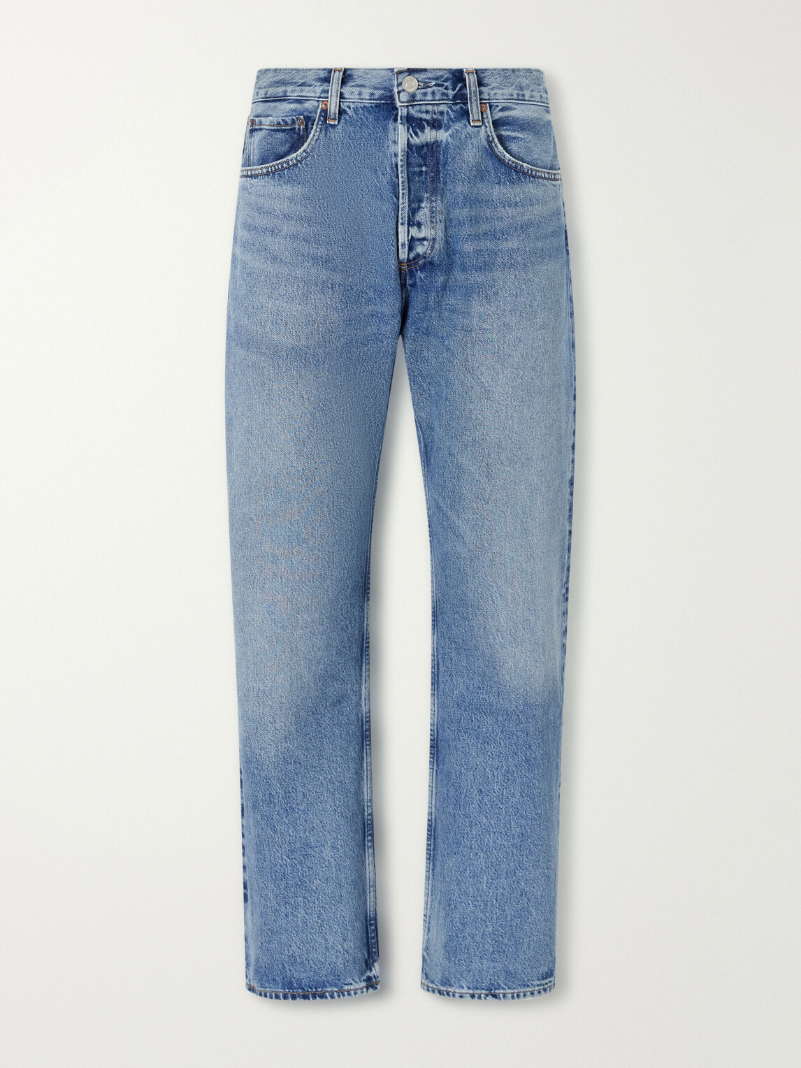 AGOLDE - Magnus Straight-Leg Distressed Organic Cotton Jeans - Blue