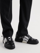 VALENTINO - Valentino Garavani VL7N Webbing-Trimmed Leather Sneakers - Black