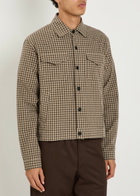 Oliver Spencer Checked Stretch-cotton Jacket Brown