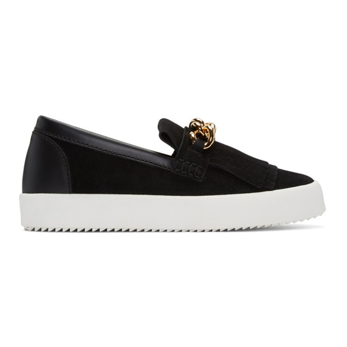 Photo: Giuseppe Zanotti Black Suede London Slip-On Sneakers