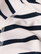 Ninety Percent - Striped Organic Cotton-Jersey Hoodie - Blue