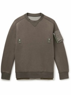 Sacai - Nylon-Trimmed Cotton-Blend Jersey Sweatshirt - Brown