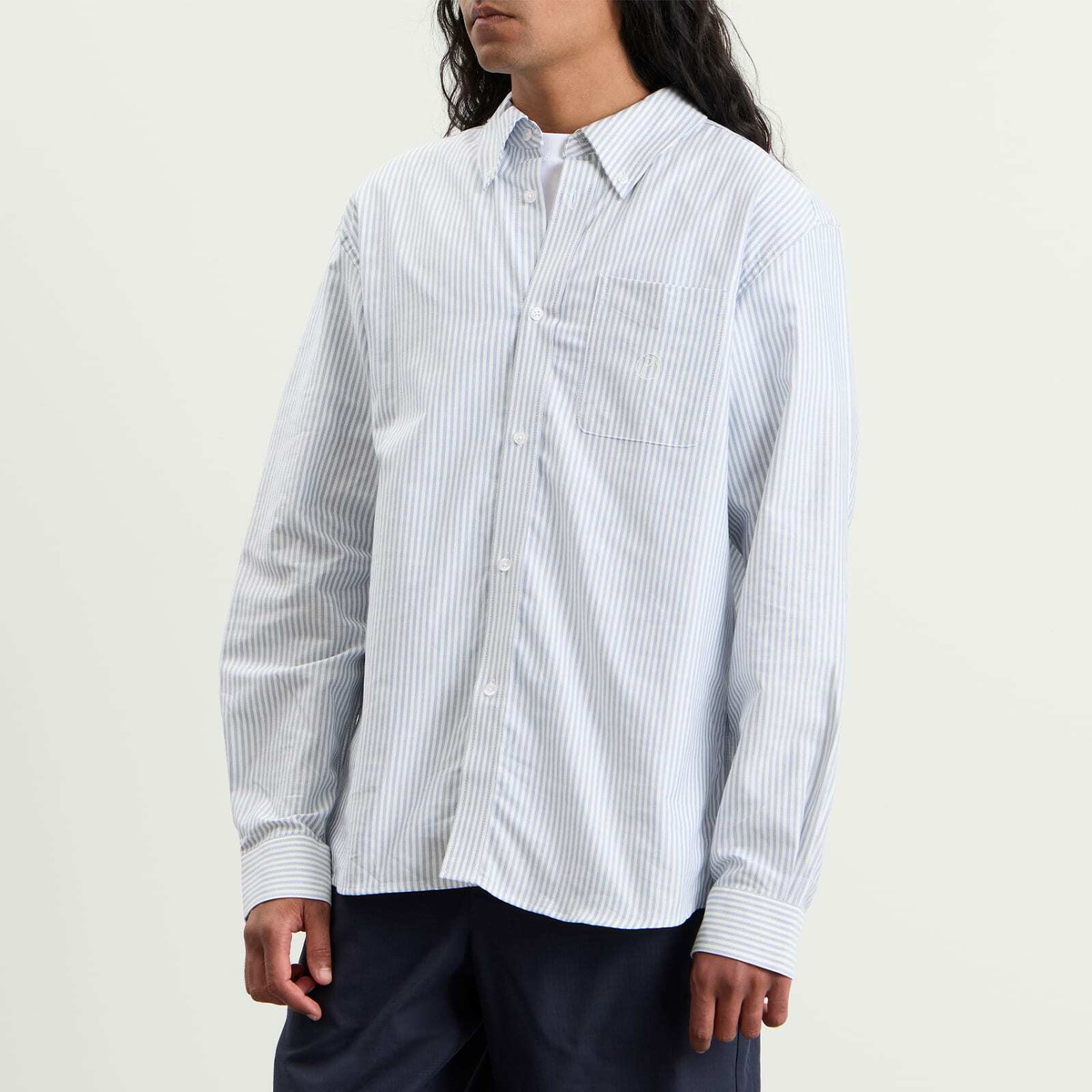 Palmes Men's Deuce Oxford Shirt in Blue Stripe
