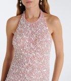Là Fuori Isolde sequined halterneck gown