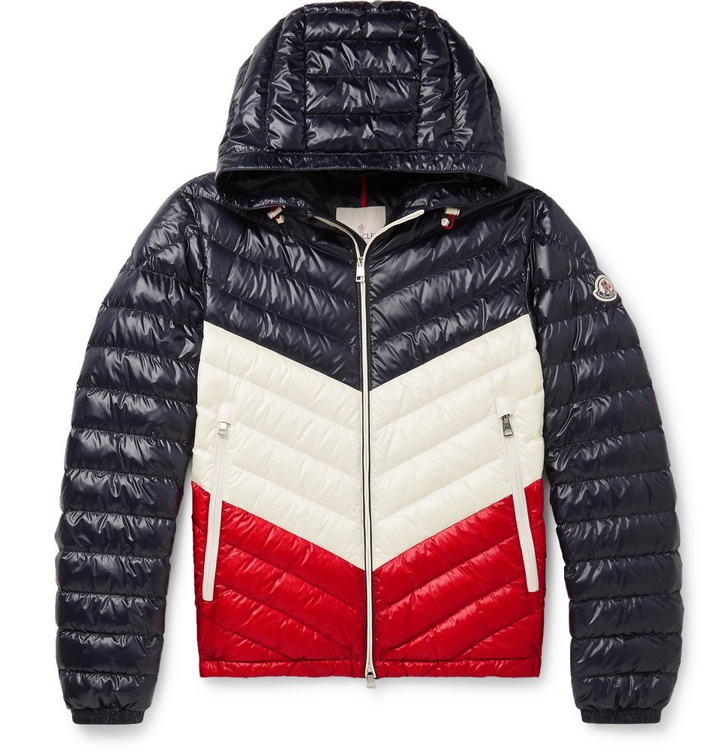 Photo: Moncler - Palliser Slim-Fit Colour-Block Quilted Shell Hooded Down Jacket - Navy