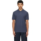 BOSS Navy Regular-Fit Honeycomb-Structured Cotton Pique Polo