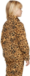 Mini Rodini Kids Beige Fleece Leopard Jacket