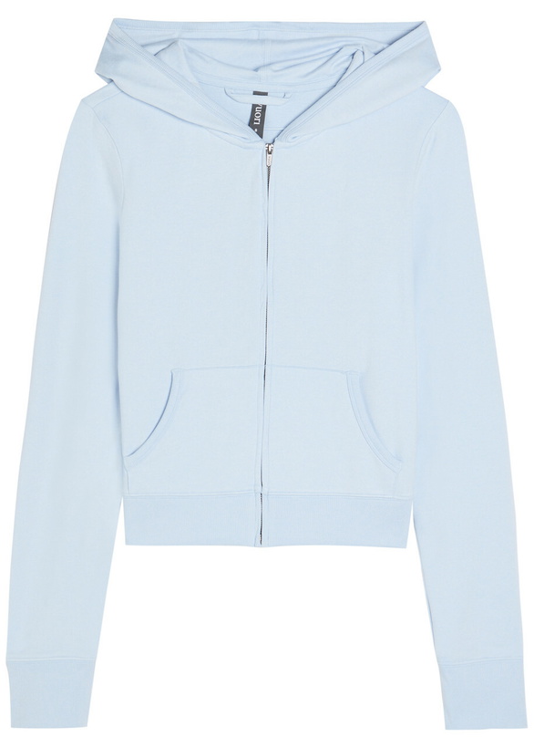 Photo: Vuori Halo Mini Hooded Jersey Sweatshirt Light Blue