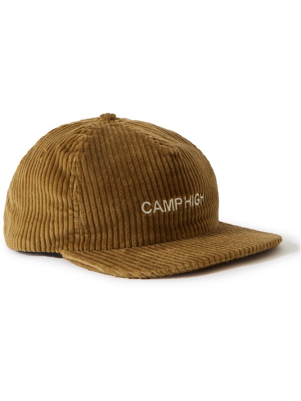 Photo: Camp High - Logo-Embroidered Cotton-Corduroy Baseball Cap