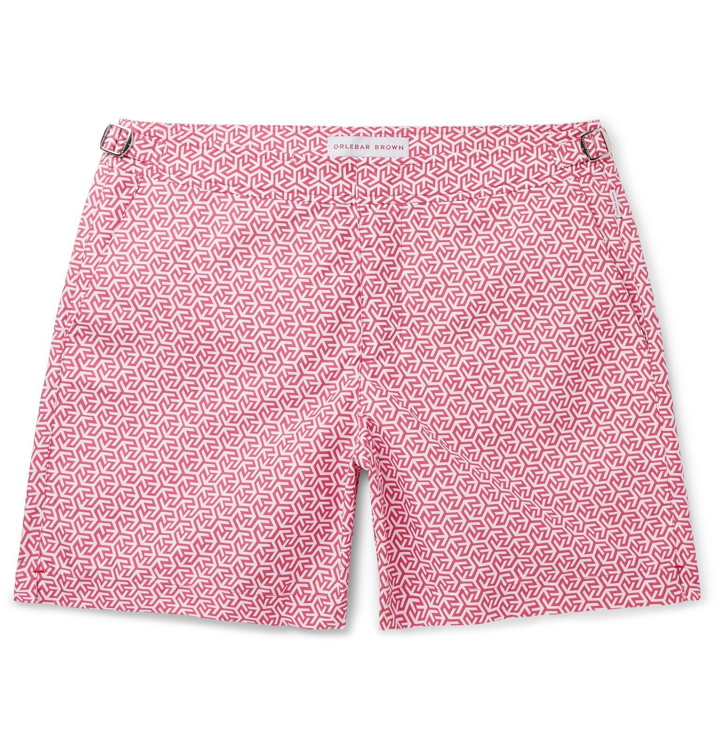 Photo: Orlebar Brown - Bulldog Mid-Length Printed Swim Shorts - Pink