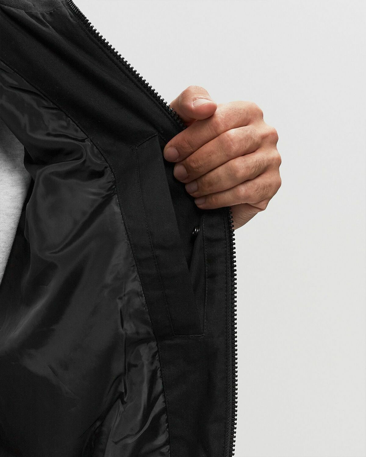 Calvin Klein Jeans Cotton Nylon Canvas Harrington Black Shell Jackets