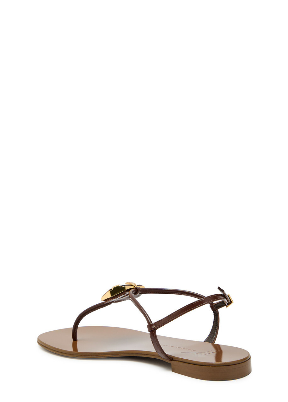 Giuseppe Zanotti Ganass 10 Jewel-embellished Leather Sandals Brown