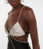 Dodo Bar Or Beatrice embellished silk satin dress