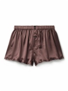 Rubinacci - Silk-Satin Boxer Shorts - Brown