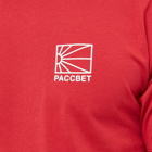 PACCBET Men's Small Sun Logo T-Shirt in Dark Red