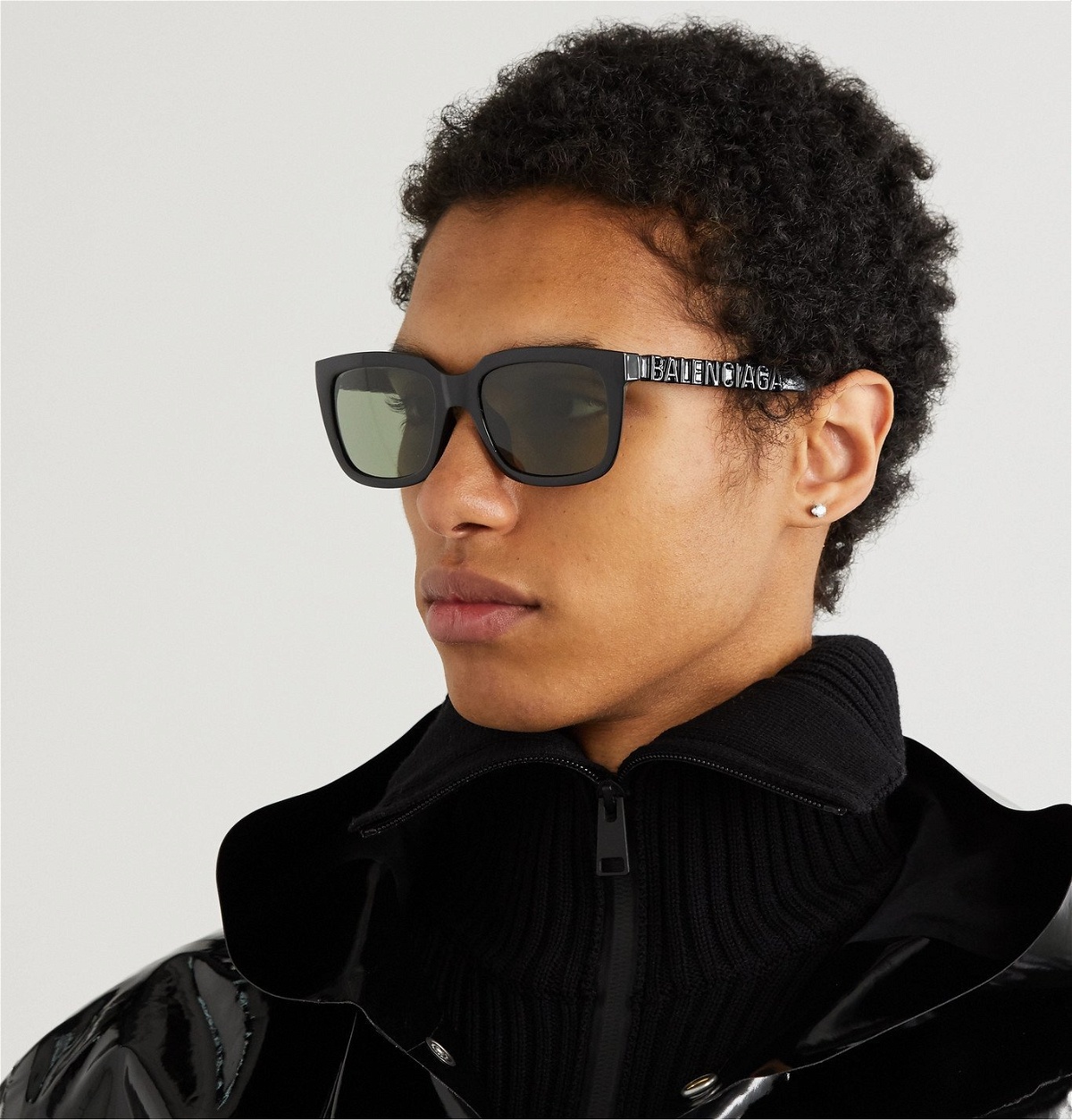 Balenciaga - Square-Frame Logo-Detailed Acetate Sunglasses - Black ...
