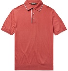 Loro Piana - Contrast-Tipped Cotton-Jersey Polo Shirt - Red
