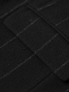 SAINT LAURENT - Pinstriped Wool-Blend Coat - Black