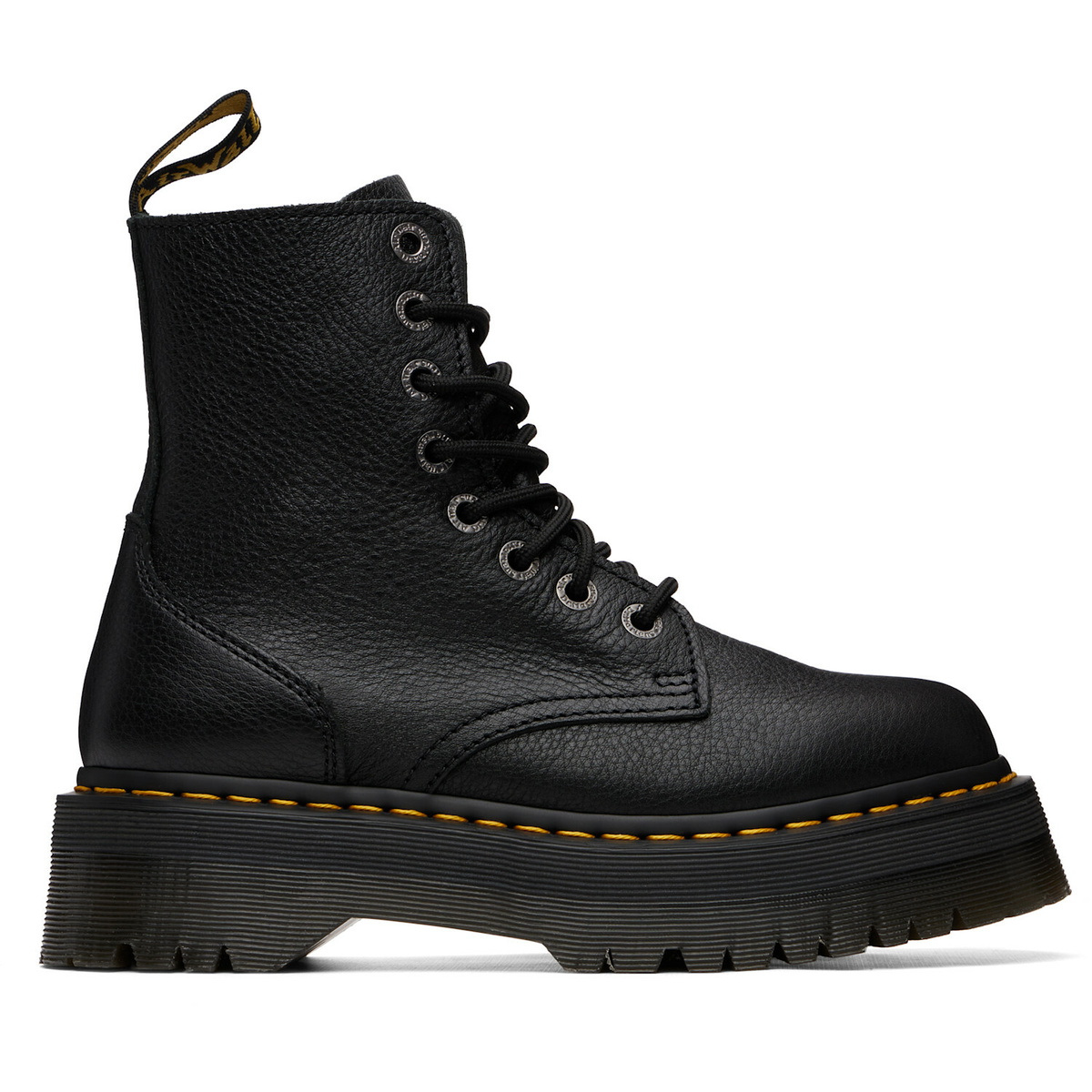 Dr. Martens Black Jadon Pisa Leather Platform Boots