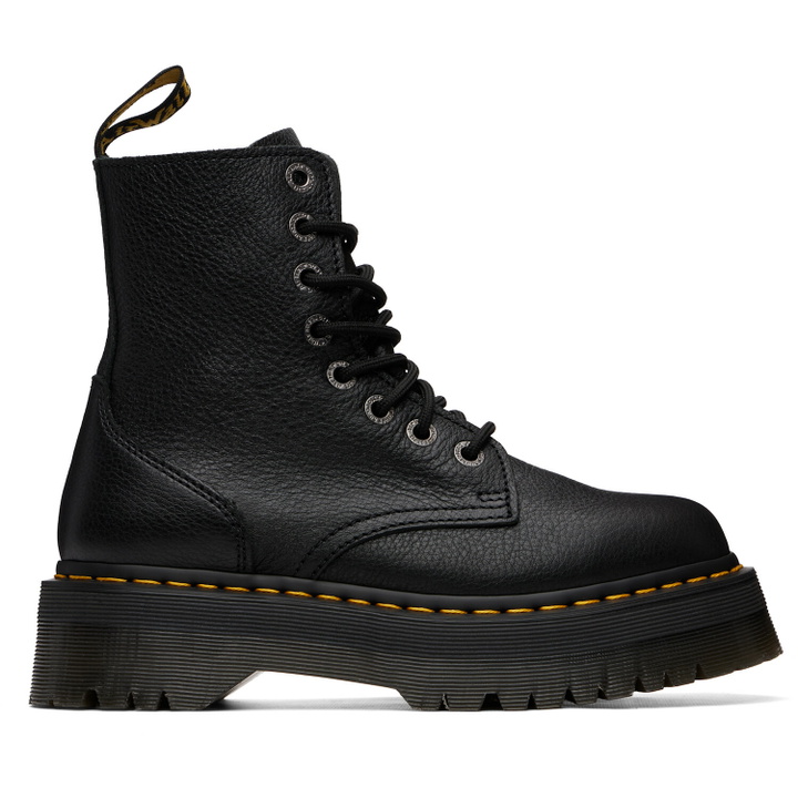 Photo: Dr. Martens Black Jadon Pisa Leather Platform Boots