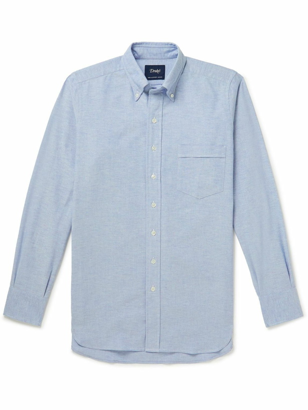 Photo: Drake's - Button-Down Collar Cotton Oxford Shirt - Blue