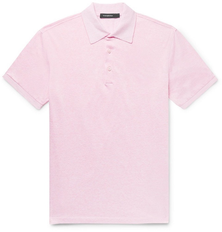 Photo: Ermenegildo Zegna - Slim-Fit Cotton-Piqué Polo-Shirt - Men - Pink