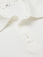 Mr P. - Garment-Dyed Organic Cotton-Jersey Polo Shirt - White